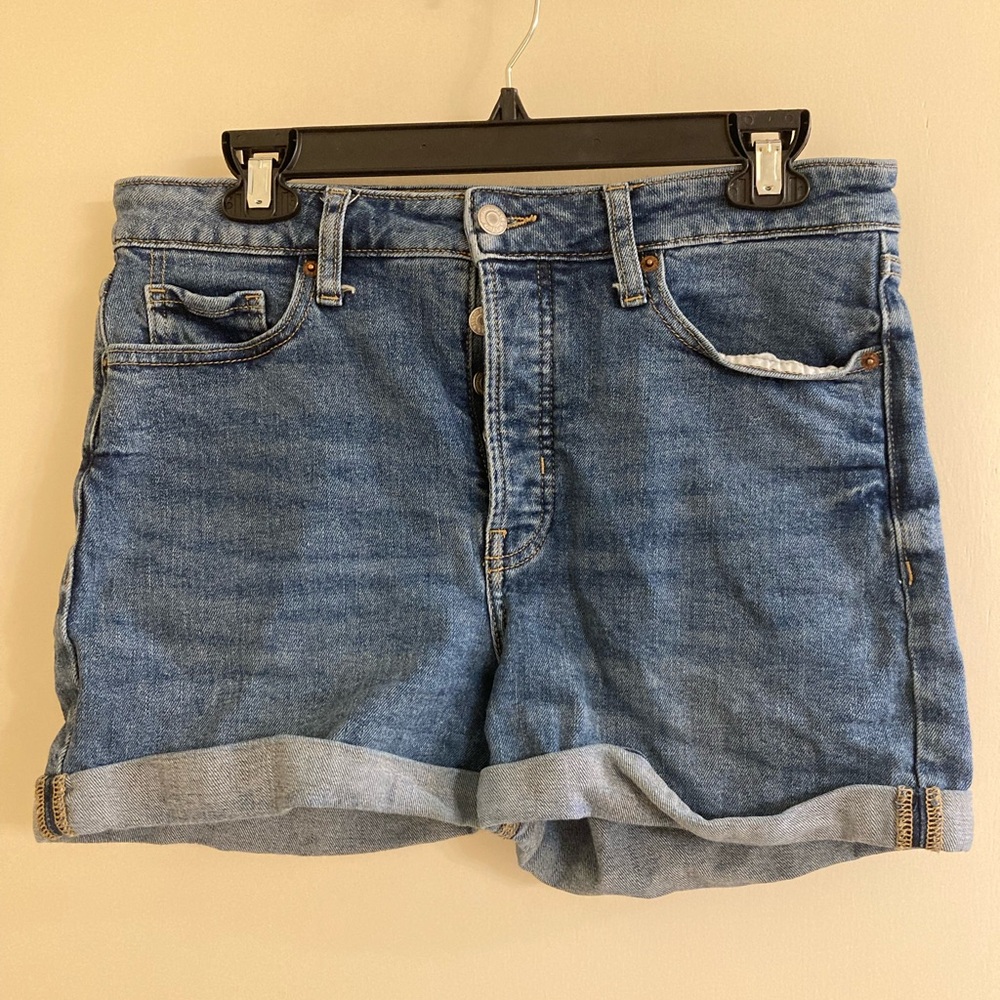 High rise denim shorts